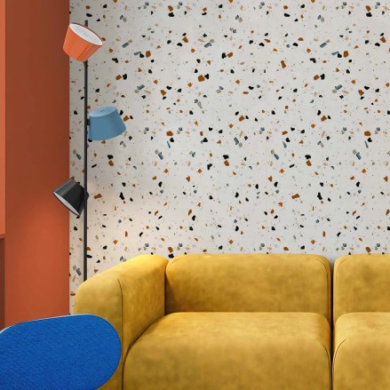 Terrazo Ducal - Papel pintado pared autoadhesivo ecologico sinPVC para salones dormitorios recibidores pasillos lokoloko