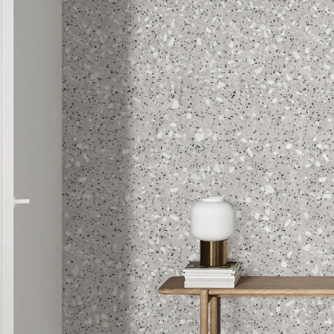 Terrazo Croce - Papel pintado pared autoadhesivo ecologico sinPVC para salones dormitorios recibidores pasillos lokoloko