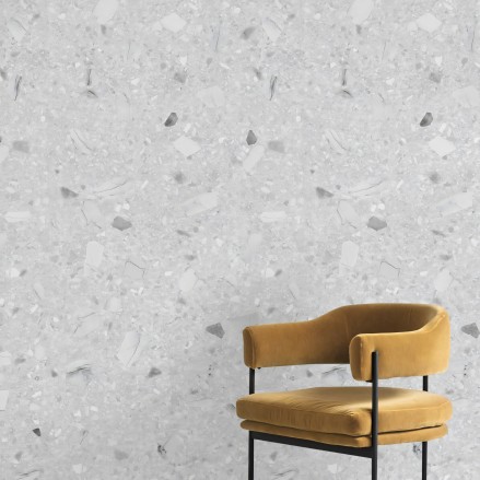 Venecia Terrazzo - eco self-adhesive paper to decorate walls halls gray marble minimal lokoloko