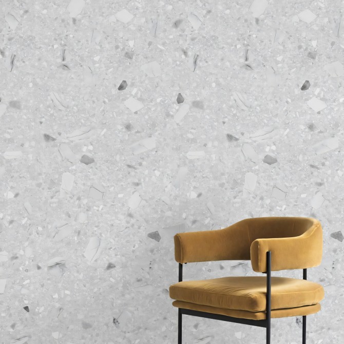 Venecia Terrazzo - eco self-adhesive paper to decorate walls halls gray marble minimal lokoloko