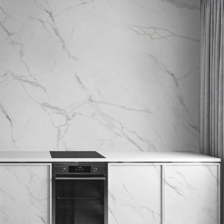 White Marble Calacatta - washable opaque self-adhesive vinyl for walls tiles, furniture and floor bathroom and kitchen Lokoloko
