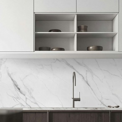 Mármol Blanco Calacatta - Vinilo lavable autoadhesivo opaco para paredes, muebles y suelos en banos aseos  cocinas. Lokoloko