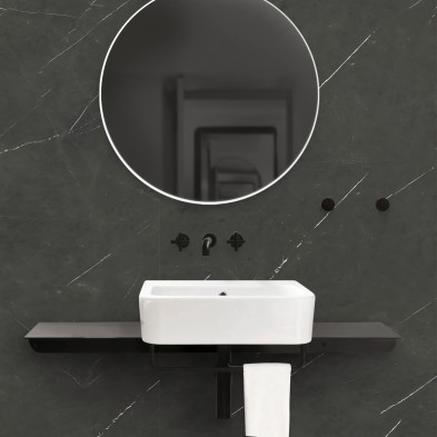 Mármol Nero - vinilo lavable autoadhesivo paredes muebles baños aseos dromitorio cocinasgris oscuro clasico lokoloko