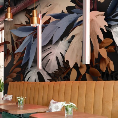 Bohemia - Mural de Vinilo lavable autoadhesivo con tintas ecologicas para restaurantes locales. Floral lokoloko