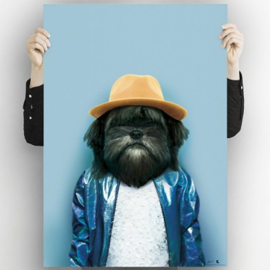 Dog-poster-washable-model-for-exterior-interior-dog-decoration-fun-original-style-modern-lokoloko