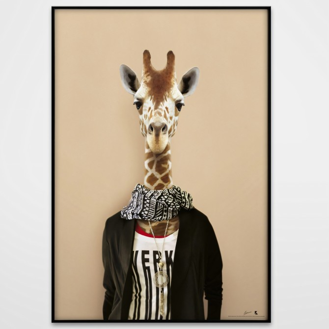 Modelo Jirafa-poster-lavable-para-exterior-interior-perro-decoracion-divertida-original-estilo-moderno-lokoloko