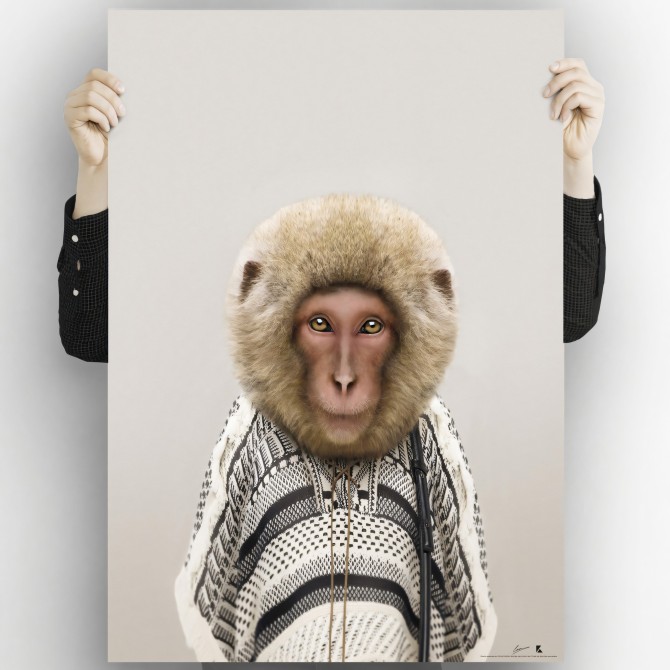 Monkey Model-albino-washable-poster-for-exterior-interior-dog-decoration-fun-original-modern-style-lokoloko