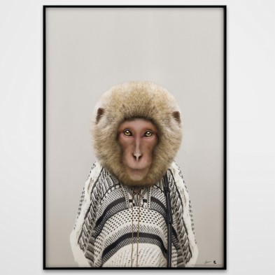 Modelo Mono-albino-poster-lavable-para-exterior-interior-perro-decoracion-divertida-original-estilo-moderno-lokoloko
