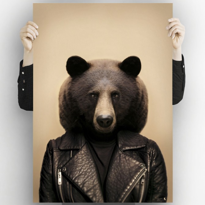 Brown Bear Model-washable-poster-for-exterior-interior-dog-decoration-fun-original-modern-style-lokoloko