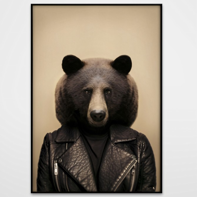 Modelo Oso Pardo-poster-lavable-para-exterior-interior-perro-decoracion-divertida-original-estilo-moderno-lokoloko