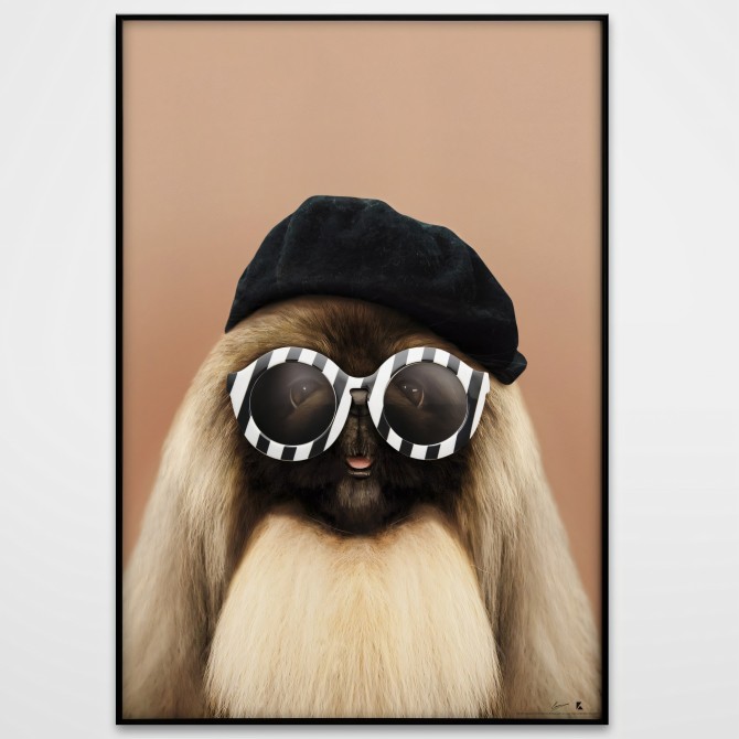Modelo Perrita-poster-lavable-para-exterior-interior-perro-decoracion-divertida-original-estilo-moderno-lokoloko