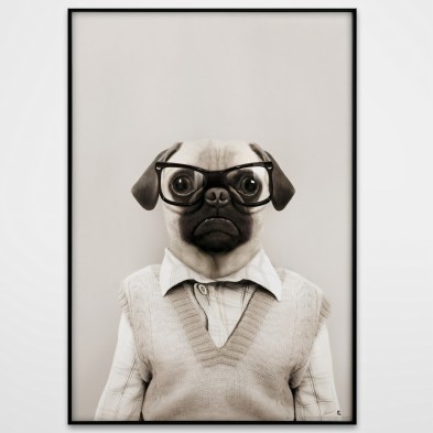Modelo Pug Light-poster-lavable-para-exterior-interior-perro-decoracion-divertida-original-estilo-moderno-lokoloko