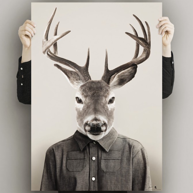 Deer-model-poster-washable-model-for-interior-exterior-modern-animal-dress-lokoloko