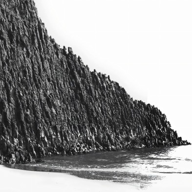 Póster fotográfico en papel ecológico texturizado de Playa Punta del Barronal. Cabo de Gata. Blanco y negro. Lokoloko
