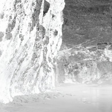 Photographic poster on textured eco-friendly wallpaper. Cliff Cala Chica. Black and white. Lokoloko