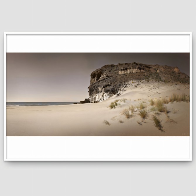 Póster fotográfico en papel ecológico texturizado de Cala Chica en el Parque Natural de Cabo de Gata. Lokoloko