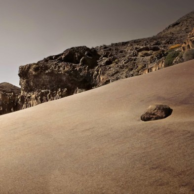 Photographic poster on textured eco-friendly wallpaper of the Cala Grande in the Cabo de Gata Níjar Park, color. Lokoloko