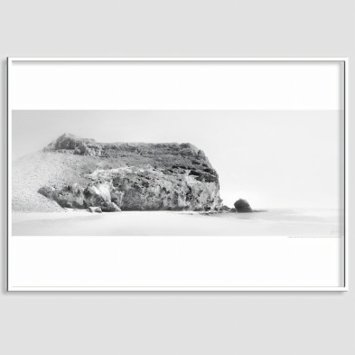 Póster fotográfico en papel ecológico texturizado. Punta de Cala Grande Parque Natural Cabo de Gata, blanco y negro. lokoloko