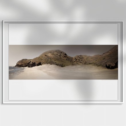 Photographic poster on textured eco-friendly wallpaper of Barronal Cove in Cabo de Gata Natural Park. Lokoloko