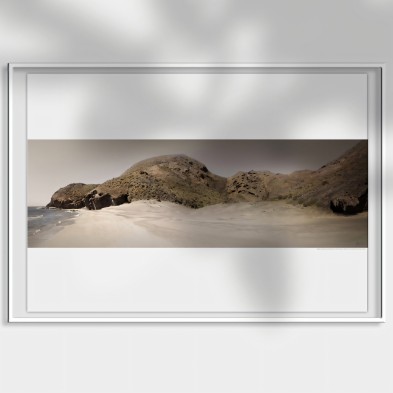 Photographic poster in satin material of a volcanic beach in the Cabo de Gata Níjar Park, color. Lokoloko