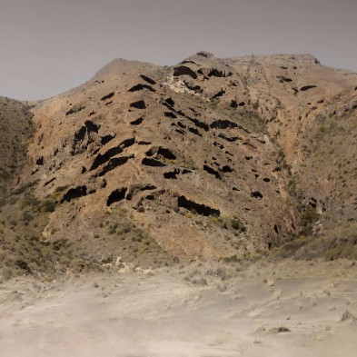 Photographic poster in satin material of a volcanic beach in the Cabo de Gata Níjar Park, color. Detail. Lokoloko