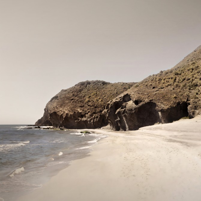 Póster fotográfico en papel ecológico texturizado de Cala del Barronal. Cabo de Gata. Lokoloko