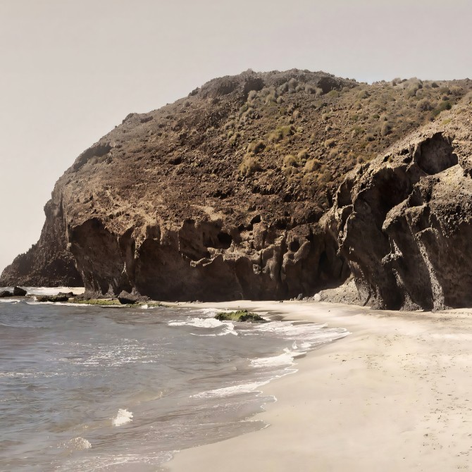 Póster fotográfico en papel ecológico texturizado de Cala del Barronal. Cabo de Gata. Lokoloko