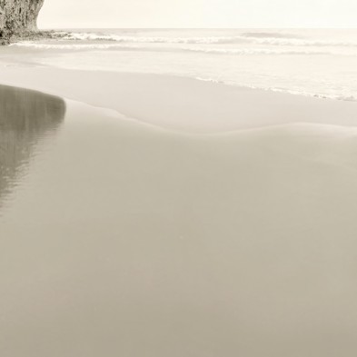 Photographic poster on textured eco-friendly wallpaper of Mónsul beach in the Cabo de Gata Natural Park, Almería. Sepia tone.