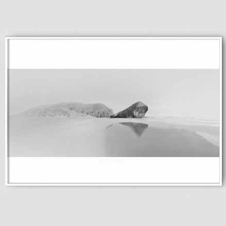 Photographic poster on textured eco-friendly wallpaper of Mónsul beach, Almería. Black and white. Lokoloko