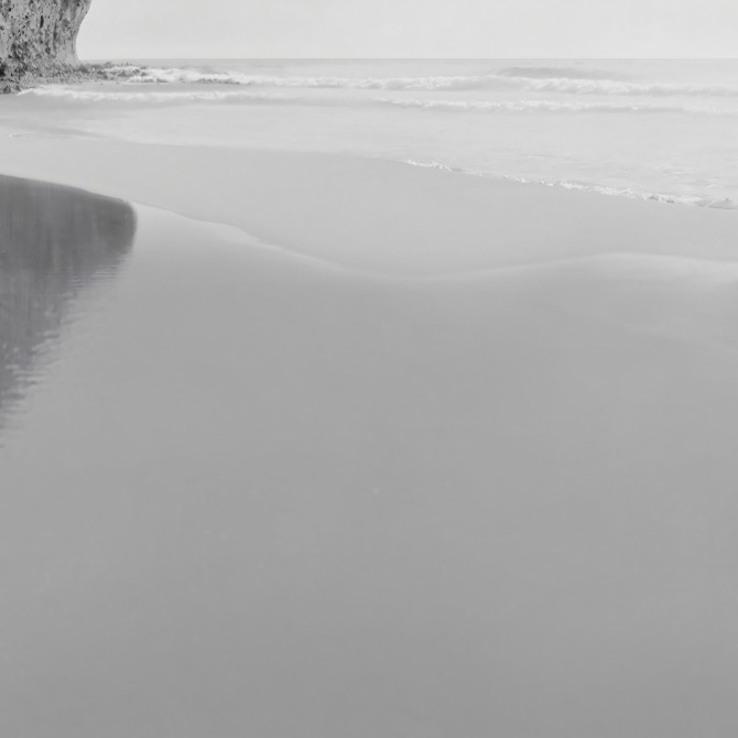 Photographic poster on textured eco-friendly wallpaper of Mónsul beach, Almería. Black and white. Lokoloko