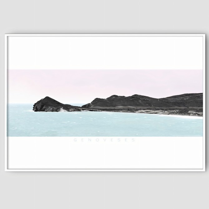 Póster fotográfico de la Bahia y morron de Genoveses en el Parque Natural Cabo de Gata, Almería. Lokoloko