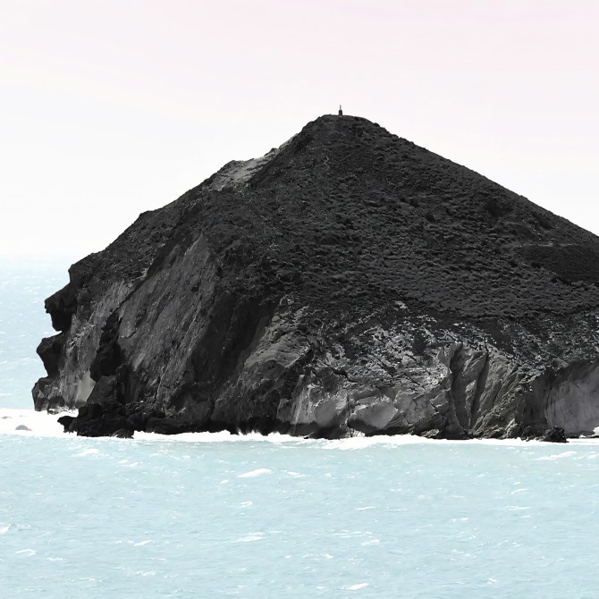 Photographic poster on textured eco-friendly wallpaper. Bay and Morrón de los Genoveses. lokoloko
