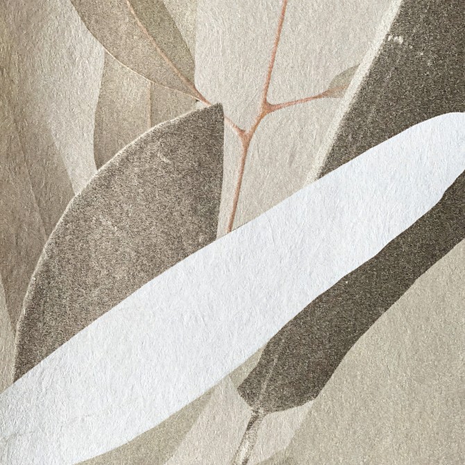 Galana - detalle de Papel pared autoadhesivo ecológico sin pvc paredes salon pasillo vegetal minimalismo calido lokoloko
