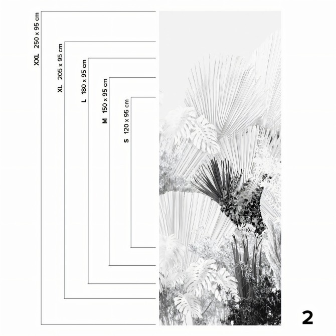 Blancadona - 2 piece washable self-adhesive vinyl mural for kitchens bathrooms furniture walls leaves minimalism warm lokoloko