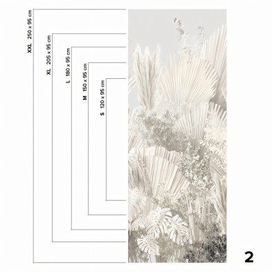 Ibiza - 2 piece washable self-adhesive vinyl mural for kitchens bathrooms furniture walls leaves minimalism warm lokoloko