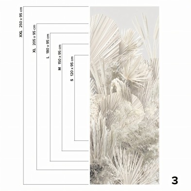 Ibiza - 3 piece washable self-adhesive vinyl mural for kitchens bathrooms furniture walls leaves minimalism warm lokoloko