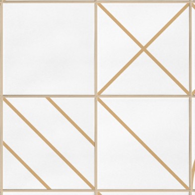 Azulejos geometría bauhaus camel - detalle Papel pintado autoadhesivo sin pvc ecologico para recibidores, salones o dormitorios