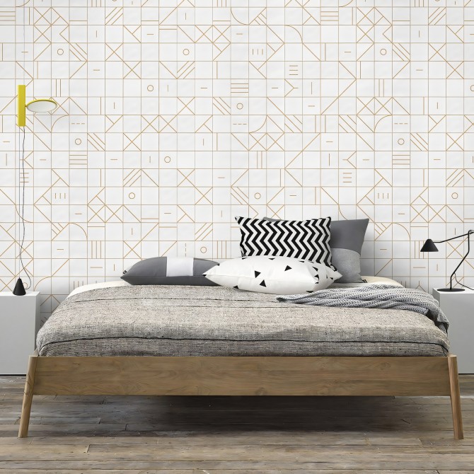 Bauhaus geometry camel tiles - ECO Wall Paper
