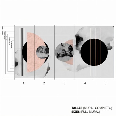 Abstraction and Geometry - Full self-adhesive Vinyl Wall Mural. Sizes. Lokoloko