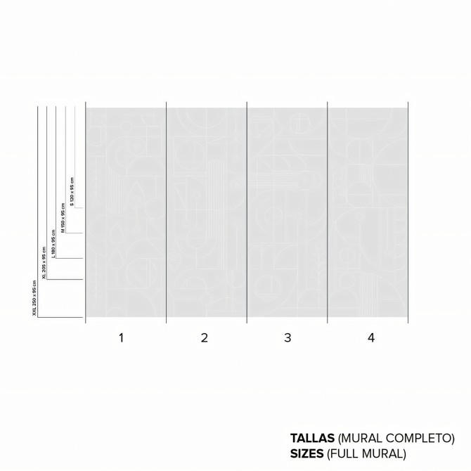 Line 1 - Mural completo de vinilo autoadhesivo