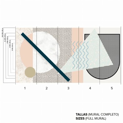 Memphis Polar - Mural completo de vinilo autoadhesivo