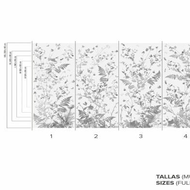 Tempus natural - Mural completo de vinilo autoadhesivo - Medidas