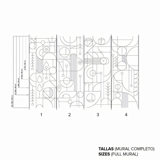 Line blanco y negro - Mural completo de vinilo autoadhesivo lavable opaco para paredes y muebles baños y cocinas