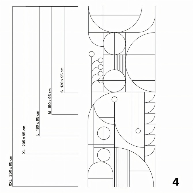 Line black and white - piece 4 - opaque washable self-adhesive vinyl for walls and furniture, bathrooms and kitchens