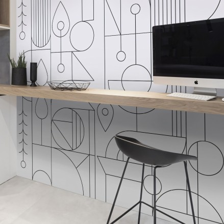 line black and white - self-adhesive washable vinyl for kitchen walls, tiles, fronts, bars, lokoloko geometry