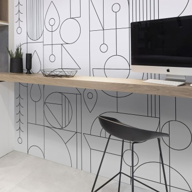 line black and white - self-adhesive washable vinyl for kitchen walls, tiles, fronts, bars, lokoloko geometry