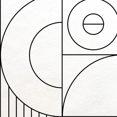 Black and white line - Detail - Bauhaus art deco geometry. Painted self-adhesive wallpaper. Lokoloko