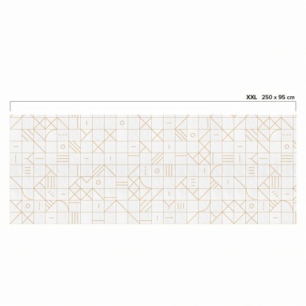 Azulejos geometría bauhaus camel - medidas Papel pintado autoadhesivo sin pvc ecologico para recibidores, salones o dormitorios