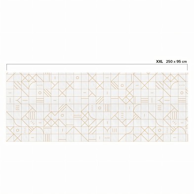 Bauhaus geometry camel tiles - ECO Wall Paper self-adhesive free pvc ecological. Hall, living, bedroom
