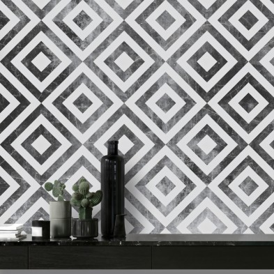 Worn Squares. Washable vinyl, ecological inks, water resistant, antibacterial for tiles and backslash Kitchen. Lokoloko